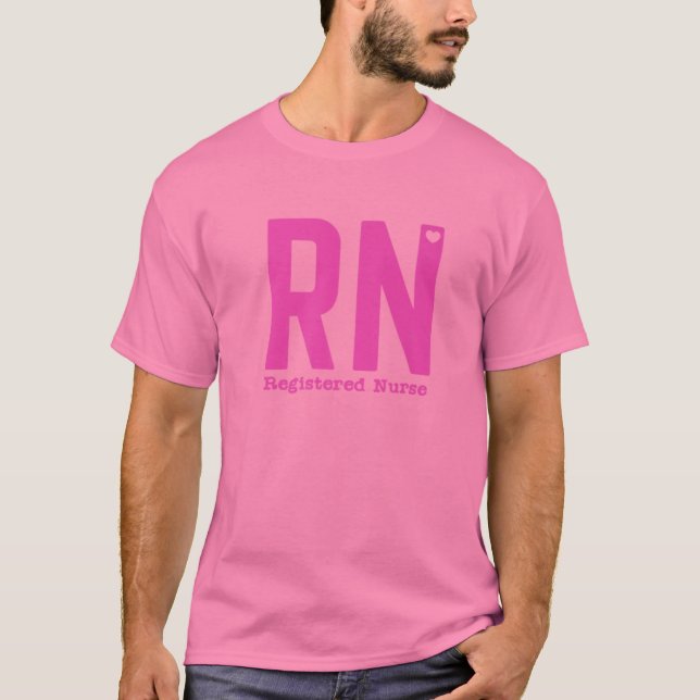 RN som är registrerat som sjuksköterska för Rosa S T Shirt (Framsida)
