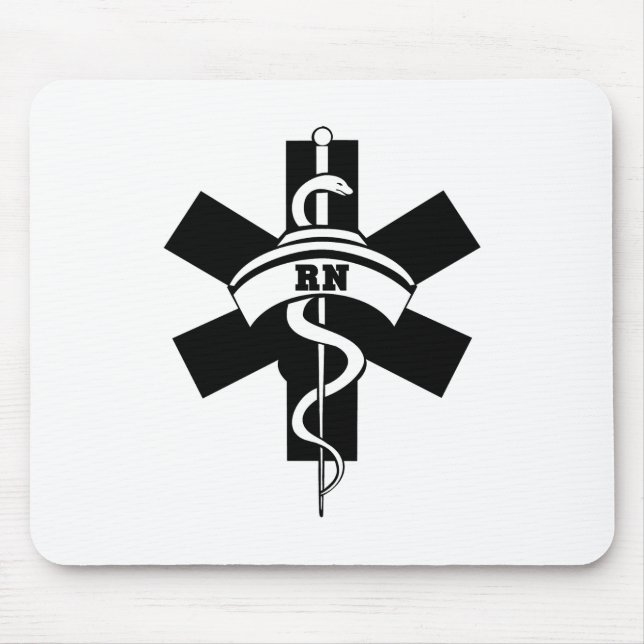 RN vårdar medicinskt symbol Musmatta (Framsidan)