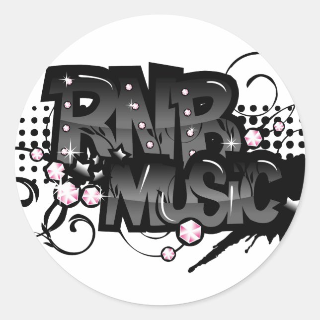 RNB Music Runt Klistermärke (Framsida)