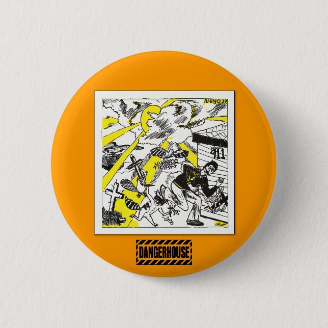 Rnd. Knäppas noshörningen 39 Dangerhouse Knapp (Framsida)
