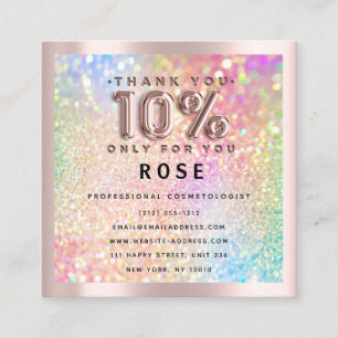 Ro 10 % rabatt Logotyp Holograph Glitter Lash Tidsbeställning Kort