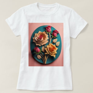 Ro 3D Papper konstdesign T-shirt
