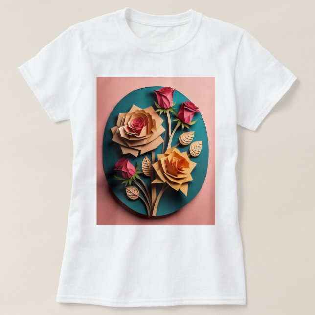 Ro 3D Papper konstdesign T-shirt (Design framsida)