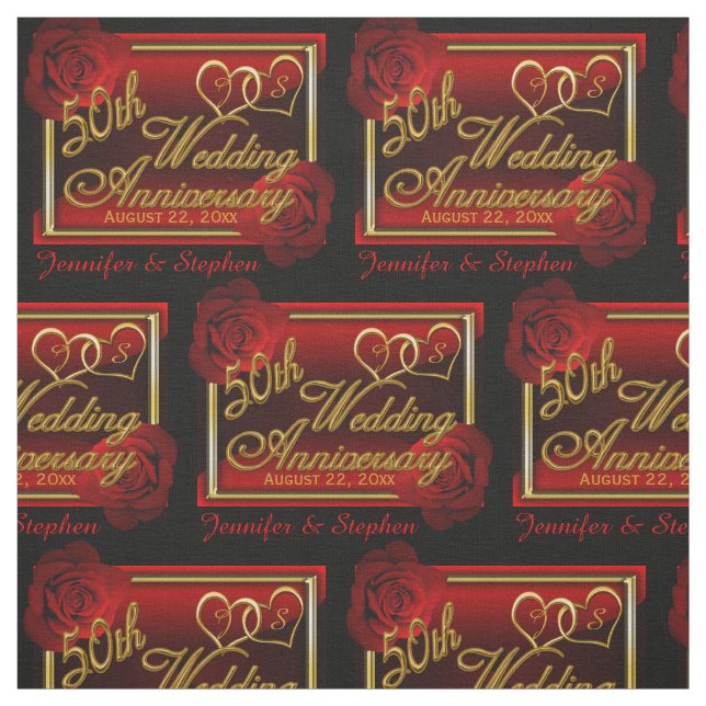 Ro 50:e årsdagen av Golden Bröllop Tyg (Provkarta)