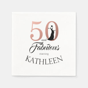 Ro 50 Fabulous 50:e Födelsedagsfesten Monogram Pappersservett