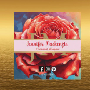 Ro AI-genererad Blommigt för vintage Fyrkantigt Visitkort
