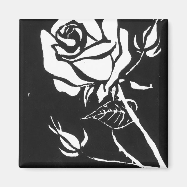 "Ro Alba" Blommigt Magnet (Framsidan)