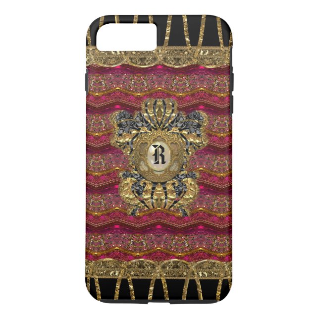 Ro Alley Girly 7 Plus Monogram Case-Mate iPhone Skal (Baksida)