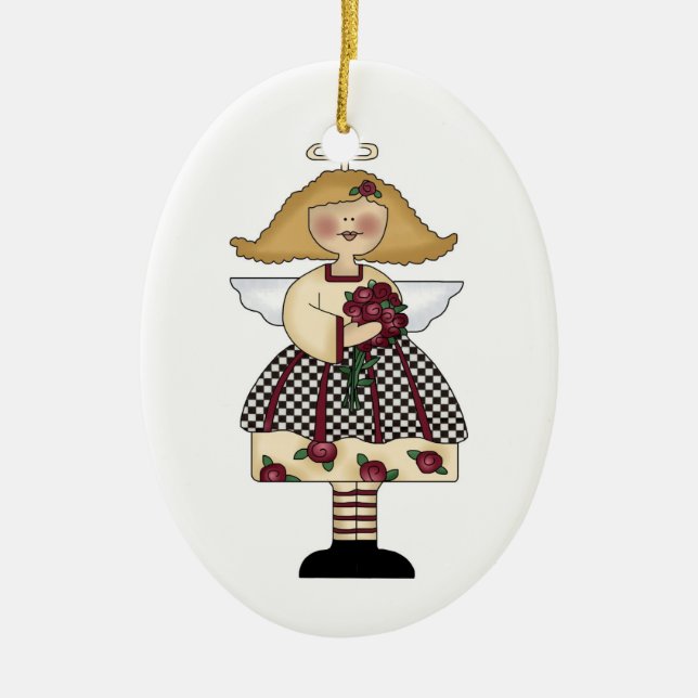 Ro ängelornament julgransprydnad keramik (Framsidan)