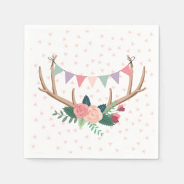 Ro Antlers & Party Bunting Girl Birthday Pappersservett