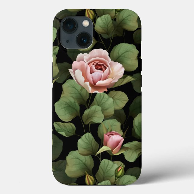 Ro är bräckligt. Blommönster på svart (Baksida)