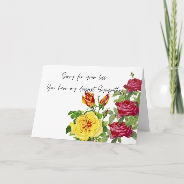 ro är ledsen för din förlust, sympatikort helgkort (Framsida)