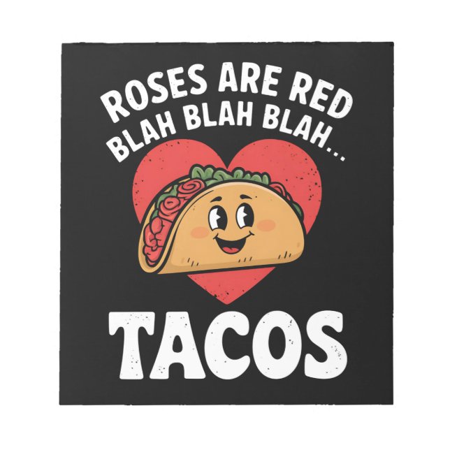 Ro är Red Blah Tacos Funny Alla hjärtans dag Anteckningsblock (Framsida)
