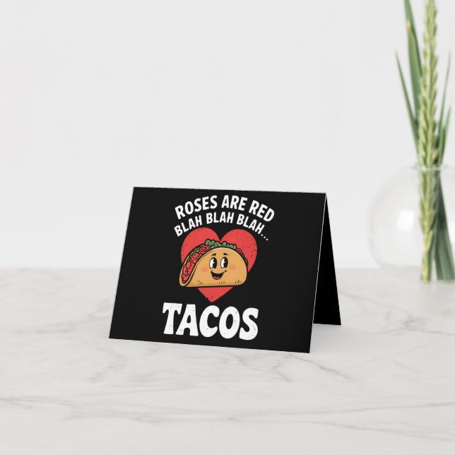 Ro är Red Blah Tacos Funny Alla hjärtans dag Tack Kort (Framsida)