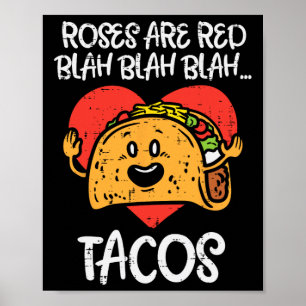 Ro är Red Blah Tacos Roligt Alla hjärtans dag Food Poster