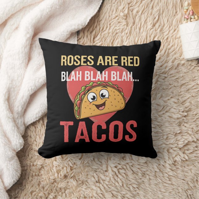 Ro är Red Blah Tacos Valentines day Food Älskare Kudde (Filt)