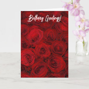 Ro är Red Deep Röd ros Flowers Birthday Kort