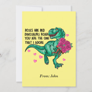 Ro är Red Funny Dinosaur Valentine Day Inbjudningar