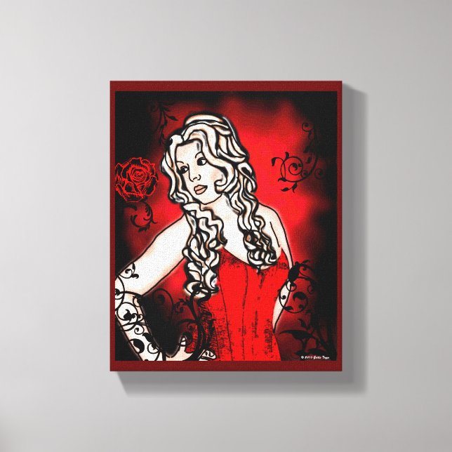 Ro är Red Goth Wrapped Canvas (Framsida)