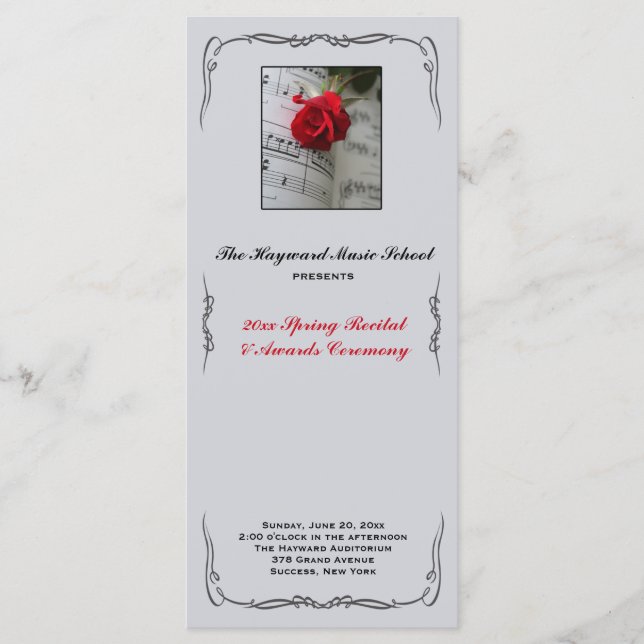 Ro är Red Musical Skäl Program (Framsida)