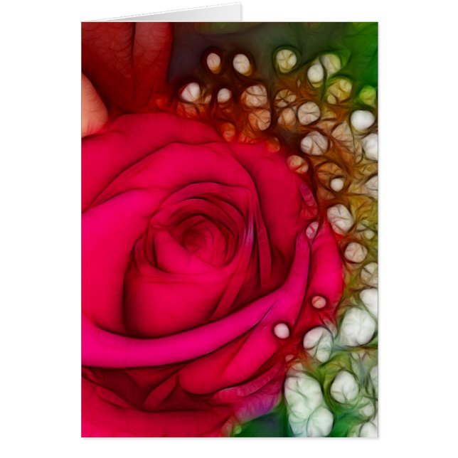 Ro är Red Rosa Fuschia Artistic & Unique Hälsningskort (Framsidan)