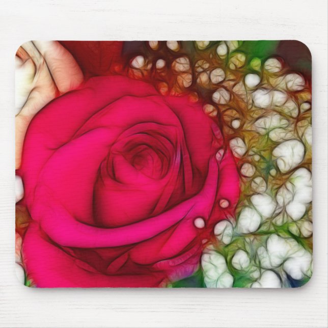 Ro är Red Rosa Fuschia Artistic & Unique Musmatta (Framsidan)