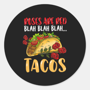 Ro är Red Tacos Shirt Blah Blah Shirt Mex Runt Klistermärke