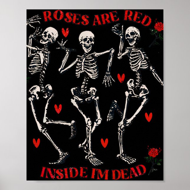 Ro är rödfunny insida jag är död Skeleton Poster (Framsidan)