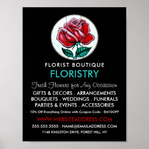 Ro Art, Florist, Floristry Advertising Poster