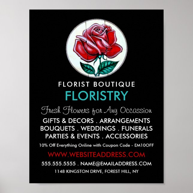 Ro Art, Florist, Floristry Advertising Poster (Framsidan)