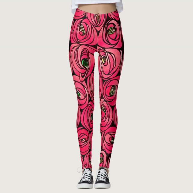 Ro Art nouveau Rennie Macintosh Graphic Leggings (Framsida)