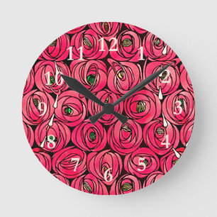 Ro Art nouveau Rennie Macintosh Graphic Rund Klocka