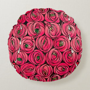 Ro Art nouveau Rennie Macintosh Graphic Rund Kudde