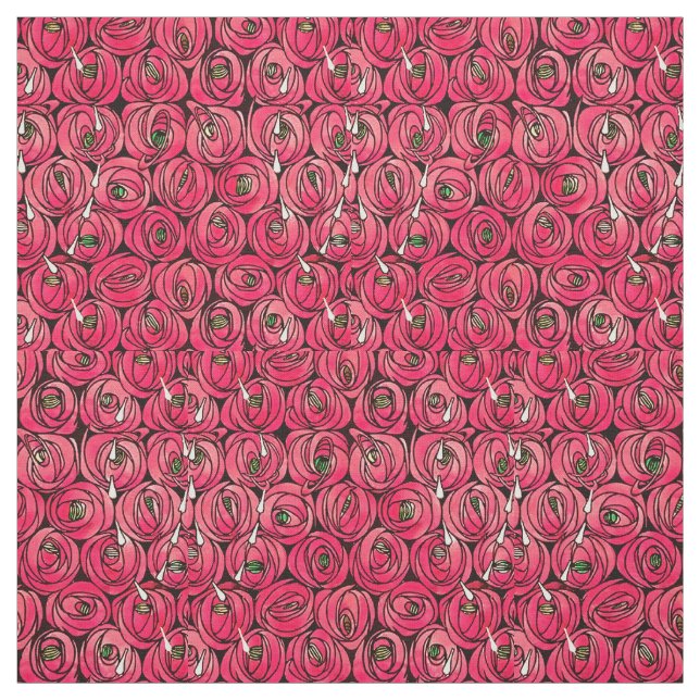 Ro Art nouveau Rennie Macintosh Graphic Tyg (Provkarta)