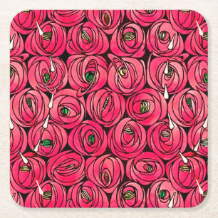 Ro Art nouveau Rennie Macintosh Graphic Underlägg Papper Kvadrat