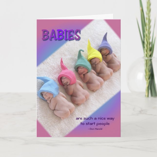 Ro av att sova babyar, polymerleraälvor kort (Framsida)