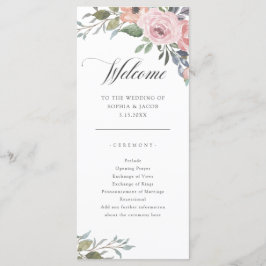 Ro av subtle Watercolor | Bröllop Välkommen Program
