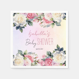 Ro Baby i Bloom Blommigt Baby Shower Pappersservett