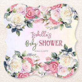 Ro Baby i Bloom Blommigt Baby Shower Underlägg Papper