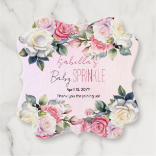 Ro Baby i Bloom Blommigt Baby Sprinkle Gåvor Etiketter