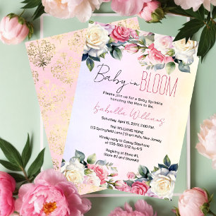 Ro Baby i Bloom Blommigt Baby Sprinkle Inbjudningar