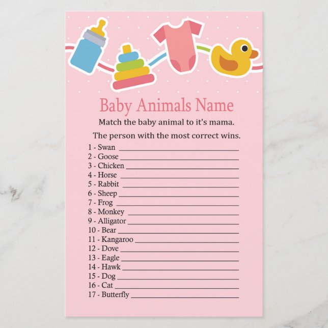 Ro Baby leksak Baby djur Namn Game (Framsida)