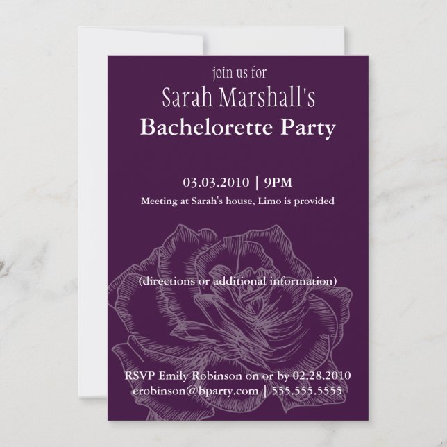 Ro Bachelorette Party-inbjudningar Inbjudningar (Framsida)