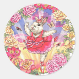 Ro Ballerina Bunny Stickers Runt Klistermärke