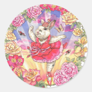 Ro Ballerina Bunny Stickers Runt Klistermärke