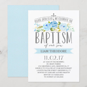Ro Banner Boy Baptism-inbjudan Inbjudningar