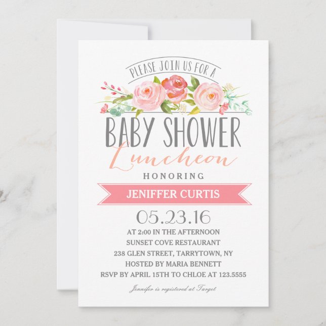 Ro Banner Luncheon | Baby Shower Inbjudningar (Framsida)