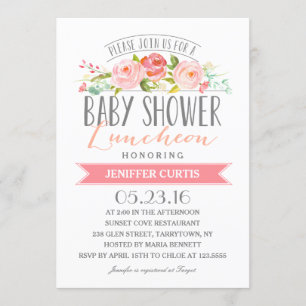 Ro Banner Luncheon Baby Shower Inbjudningar