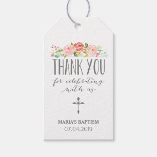 Ro Banner Märkre av Tack Religiösa Rosa Gift Presentetikett