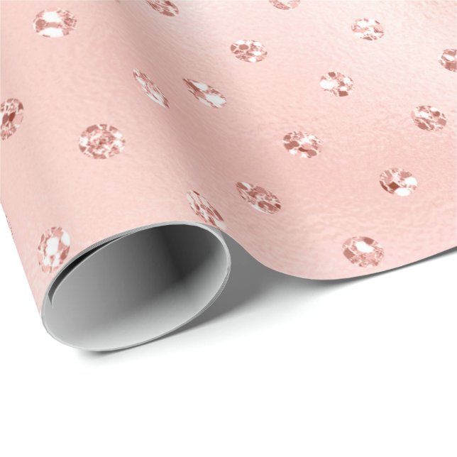 Ro  Beauty Rosa Crystals Swarovski Dots Presentpapper (Rullad Hörn)